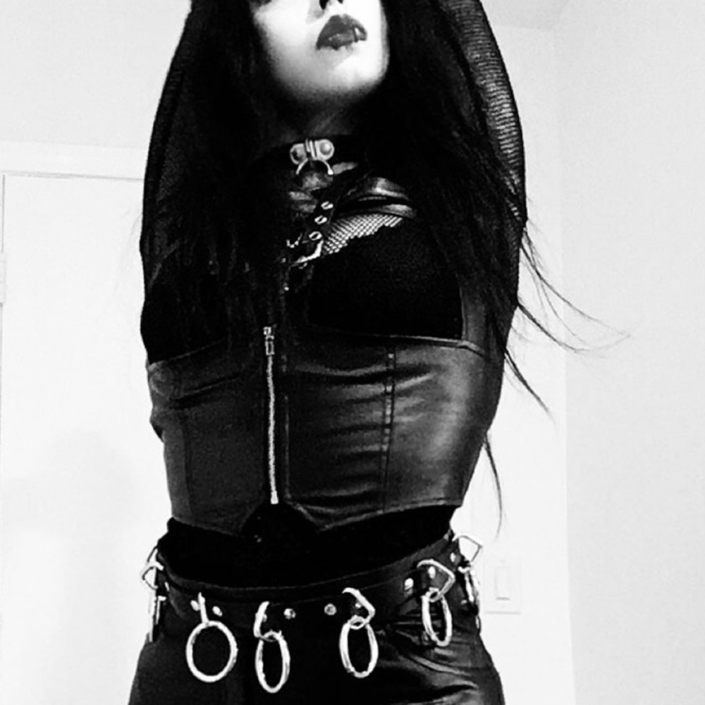 Faux leather vest